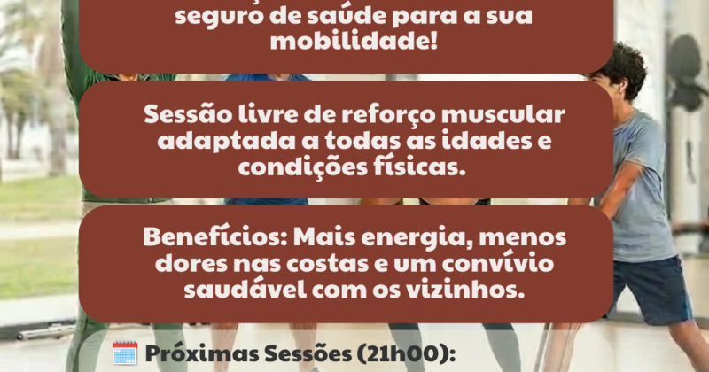 Programa “Mova-se Mais”: Conheça o calendário das próximas sessões de reforço muscular